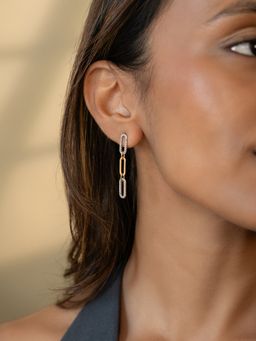 Shaya by CaratLane - 925 Silver Shaya by CaratLane Women Looped Crafted Gold Plated Drop Earrings