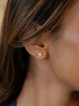 Shaya by CaratLane - 925 Silver Shaya by CaratLane Women Strong Crafted Gold Plated Stud Earrings