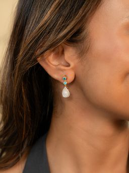 Shaya by CaratLane - 925 Silver Shaya by CaratLane Women Always Together White-Blue Drop Earrings