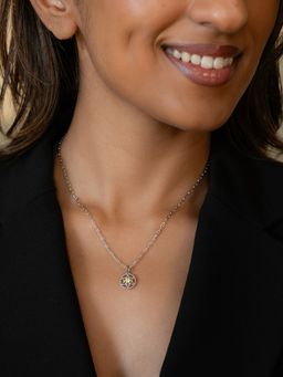 Shaya by CaratLane - 925 Silver Shaya by CaratLane Women Starry Green Stone Necklace