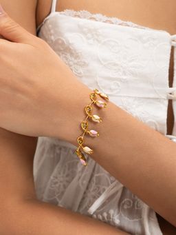 Shaya by CaratLane - 925 Silver Shaya by CaratLane Women Nasrin Rose Crafted Gold Plated Bracelet