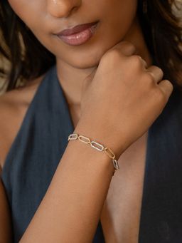 Shaya by CaratLane - 925 Silver Shaya by CaratLane Women Yours Truly Crafted Gold Plated Bracelet