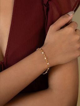 Shaya by CaratLane - 925 Silver Shaya by CaratLane Women Be Mine Crafted Gold Plated Bracelet
