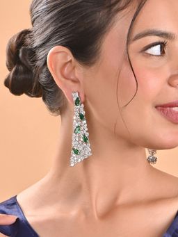 Fida - Women Emerald Green Handcrafted Spire Drop Earrings