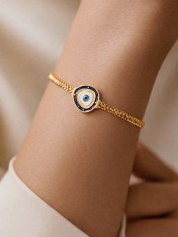 ARTKLIM - Women Gold Plated Elegant Evil Eye Charm Adjustable Anti-Tarnish Bracelet