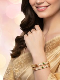 OOMPH - Women Multi-Color Heritage Rajwadi Bangles (Pack of 4) (2.6)