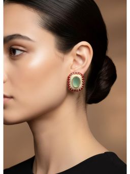 KALKI FASHION - Women Multi-Color Stone Detailing Stud Earrings