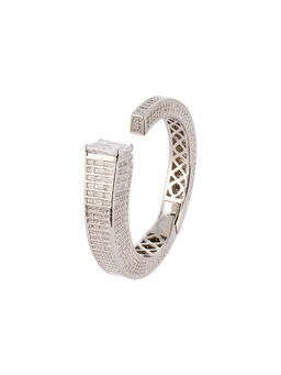 KALKI FASHION - Women White Mix Metal Style Cubic Zirconia Rhodium Plated Bracelet