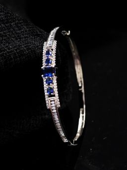 Zoey - Women Silver-Plated Blue American Diamond Handcrafted Bracelet