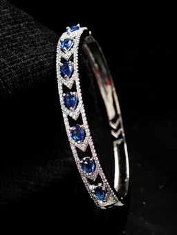 Zoey - Women Silver-Plated Blue American Diamond Handcrafted Bracelet