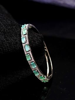 Zoey - Women Silver-Plated Mint Green American Diamond Handcrafted Bracelet