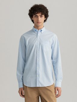 GANT - Men Blue Striped Regular Fit Shirt