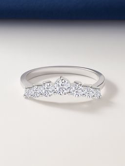 Ornate Jewels - 925 Silver Round American Diamond Eternity Ring For Women & Girls