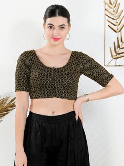 VAMAS - THE DESIGNER BLOUSES - Women Black Round Neck Padded Blouse