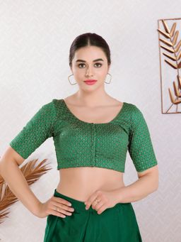 VAMAS - THE DESIGNER BLOUSES - Women Green Round Neck Padded Blouse