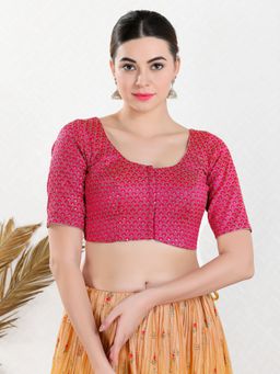 VAMAS - THE DESIGNER BLOUSES - Women Pink Round Neck Padded Blouse