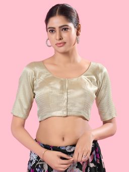 VAMAS - THE DESIGNER BLOUSES - Women Cream Round Neck Padded Blouse