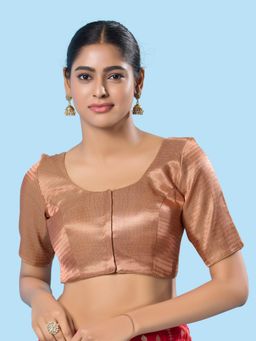 VAMAS - THE DESIGNER BLOUSES - Women Rust Round Neck Padded Blouse