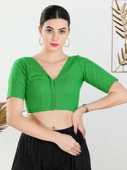 VAMAS - THE DESIGNER BLOUSES - Women Green V-Neck Padded Blouse