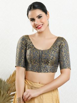 VAMAS - THE DESIGNER BLOUSES - Women Grey Round Neck Padded Blouse