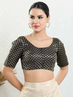 VAMAS - THE DESIGNER BLOUSES - Women Black Round Neck Padded Blouse