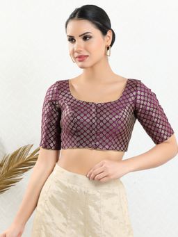 VAMAS - THE DESIGNER BLOUSES - Women Wine Round Neck Padded Blouse