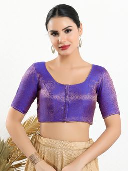 VAMAS - THE DESIGNER BLOUSES - Women Purple Round Neck Padded Blouse