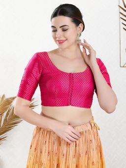 VAMAS - THE DESIGNER BLOUSES - Women Pink Round Neck Padded Blouse