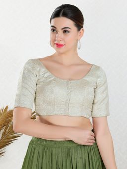 VAMAS - THE DESIGNER BLOUSES - Women Off White Round Neck Padded Blouse