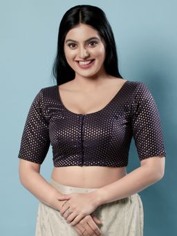 VAMAS - THE DESIGNER BLOUSES - Women Black Round Neck Padded Blouse