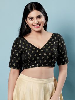 VAMAS - THE DESIGNER BLOUSES - Women Black V-Neck Padded Blouse