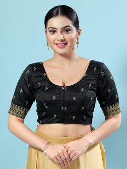 VAMAS - THE DESIGNER BLOUSES - Women Black Round Neck Padded Blouse