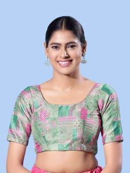 VAMAS - THE DESIGNER BLOUSES - Women Green Round Neck Padded Blouse