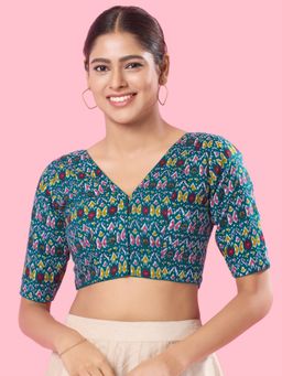 VAMAS - THE DESIGNER BLOUSES - Women Green V-Neck Padded Blouse