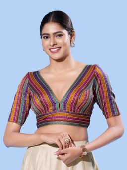 VAMAS - THE DESIGNER BLOUSES - Women Multi-Color V-Neck Padded Blouse