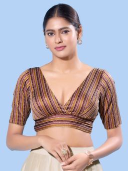 VAMAS - THE DESIGNER BLOUSES - Women Maroon V-Neck Padded Blouse