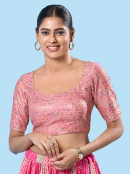 VAMAS - THE DESIGNER BLOUSES - Women Pink Round Neck Padded Blouse