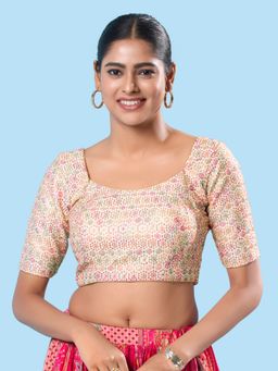 VAMAS - THE DESIGNER BLOUSES - Women Off White Round Neck Padded Blouse