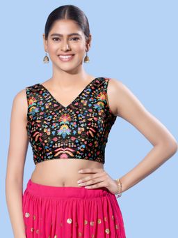 VAMAS - THE DESIGNER BLOUSES - Women Black V-Neck Padded Blouse