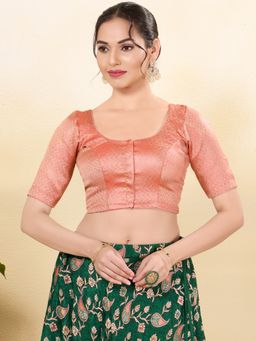 VAMAS - THE DESIGNER BLOUSES - Women Peach Round Neck Padded Blouse