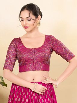 VAMAS - THE DESIGNER BLOUSES - Women Purple Round Neck Padded Blouse