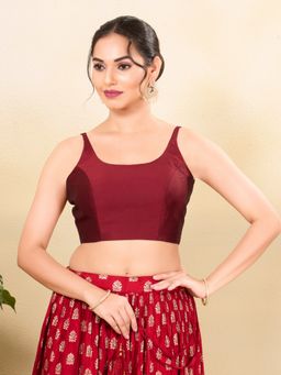 VAMAS - THE DESIGNER BLOUSES - Women Maroon Square Neck Padded Blouse