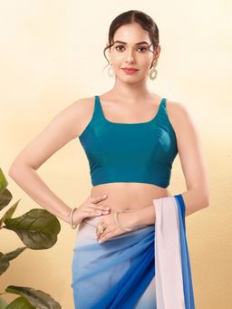 VAMAS - THE DESIGNER BLOUSES - Women Blue Square Neck Padded Blouse