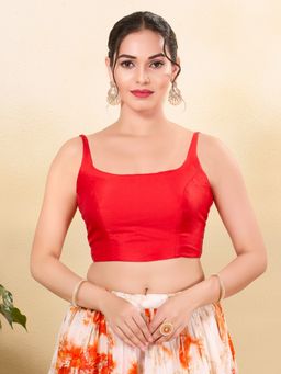 VAMAS - THE DESIGNER BLOUSES - Women Red Square Neck Padded Blouse