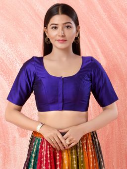 VAMAS - THE DESIGNER BLOUSES - Women Purple Round Neck Padded Blouse