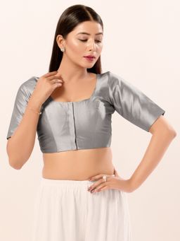 VAMAS - THE DESIGNER BLOUSES - Women Grey Round Neck Padded Blouse