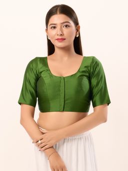 VAMAS - THE DESIGNER BLOUSES - Women Green Round Neck Padded Blouse