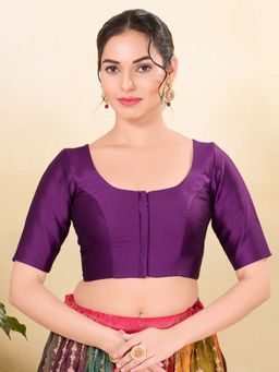 VAMAS - THE DESIGNER BLOUSES - Women Purple Round Neck Padded Blouse