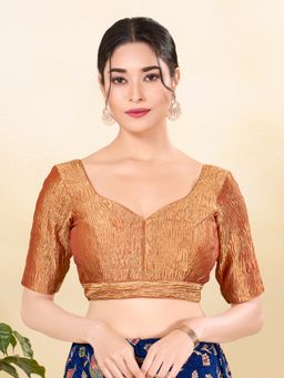 VAMAS - THE DESIGNER BLOUSES - Women Copper Sweetheart Neck Padded Blouse