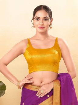 VAMAS - THE DESIGNER BLOUSES - Women Gold Square Neck Padded Blouse